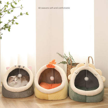 Warm Cozy Pet Bed Non Slip Bottom Cat House Cushion Removable and Washable Pet Sleeping Nest Bed - view 5