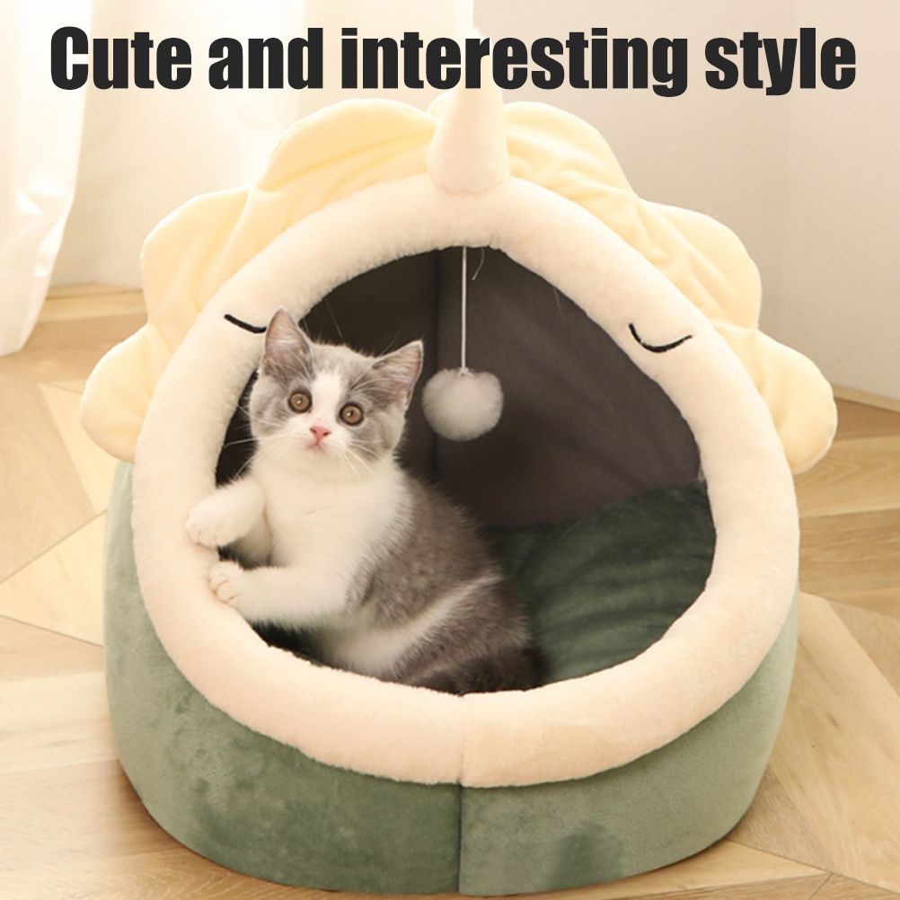 Warm Cozy Pet Bed Non Slip Bottom Cat House Cushion Removable and Washable Pet Sleeping Nest Bed - view 6