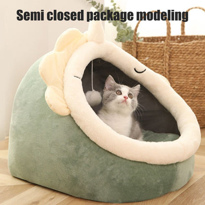 Warm Cozy Pet Bed Non Slip Bottom Cat House Cushion Removable and Washable Pet Sleeping Nest Bed - view 7