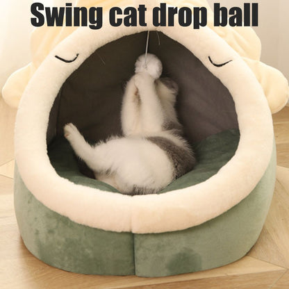 Warm Cozy Pet Bed Non Slip Bottom Cat House Cushion Removable and Washable Pet Sleeping Nest Bed - view 9
