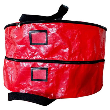 Double Layer Christmas Wreath Storage Bag Large Capacity Wreath Storage Container Wreath Storage Box with Dual Zippers and Handles - view 2