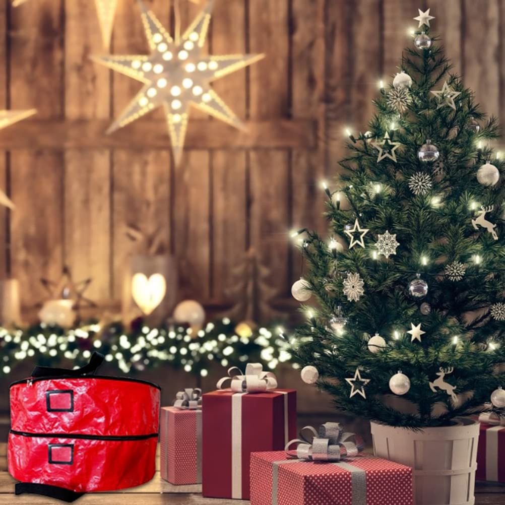 Double Layer Christmas Wreath Storage Bag Large Capacity Wreath Storage Container Wreath Storage Box with Dual Zippers and Handles - view 7