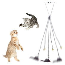 Automatic Cat Toy with Adjustable Elastic Rope Pet Toy Door Window Hanging Mouses Self Playing Toys for Cats