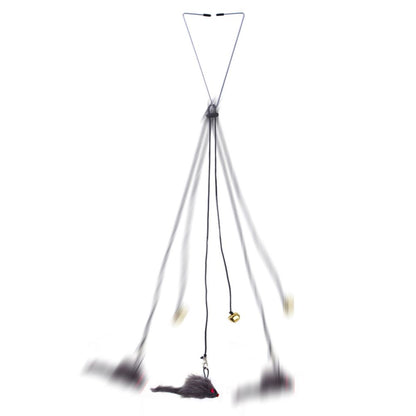 Automatic Cat Toy with Adjustable Elastic Rope Pet Toy Door Window Hanging Mouses Self Playing Toys for Cats - view 2