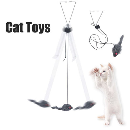 Automatic Cat Toy with Adjustable Elastic Rope Pet Toy Door Window Hanging Mouses Self Playing Toys for Cats - view 9