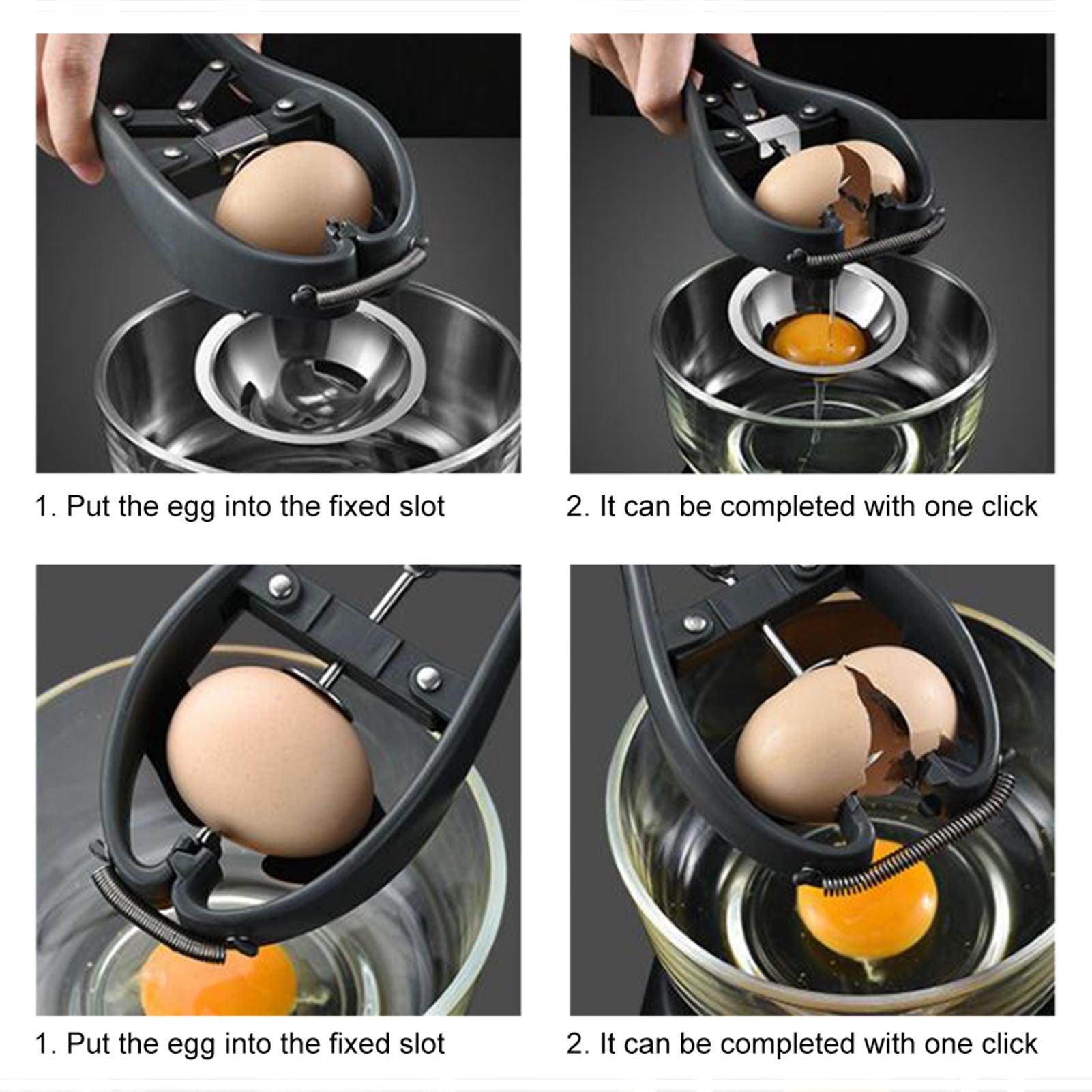 Stainless Steel Egg Opener Egg Separator Tool Manual Egg Opener Separator Kitchen Tools Accessories - view 5