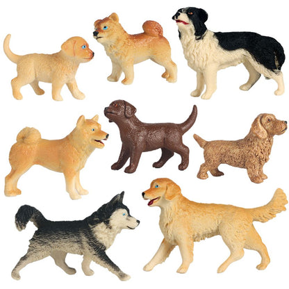 Dog Figurines Model Toy Set Simulation PVC Dog Figures Animals Toy Playset Educational Learning Toys for Kids