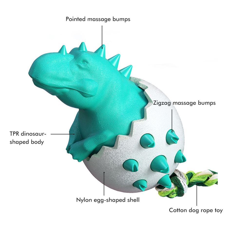 Funny Dinosaur Egg Dog Chew Pet Toys Durable Rubber Dog Toy Ideal for Puppy Dogs Clean Teeth and Prevent Dental Calculus - view 4