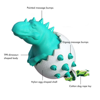 Funny Dinosaur Egg Dog Chew Pet Toys Durable Rubber Dog Toy Ideal for Puppy Dogs Clean Teeth and Prevent Dental Calculus - view 4