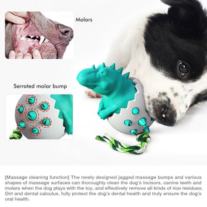Funny Dinosaur Egg Dog Chew Pet Toys Durable Rubber Dog Toy Ideal for Puppy Dogs Clean Teeth and Prevent Dental Calculus - view 5