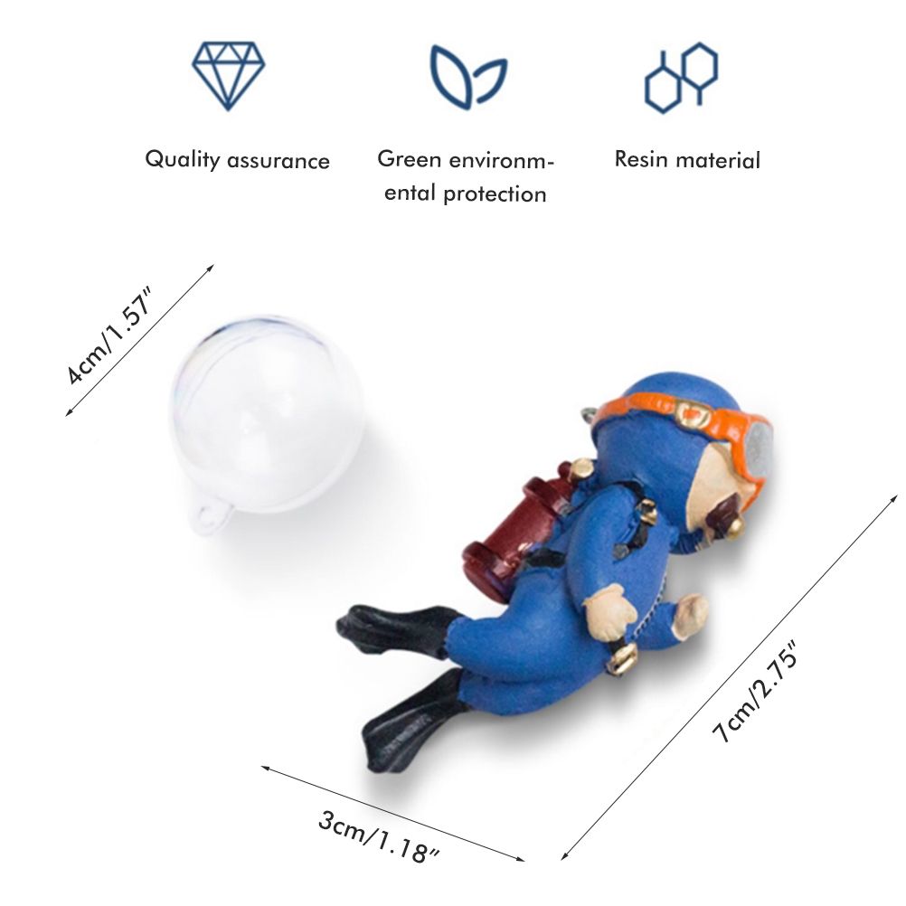 Aquarium Miniature Decoration Diver Figure Fish Tank Decoration Landscape Aquarium Accessories - view 2