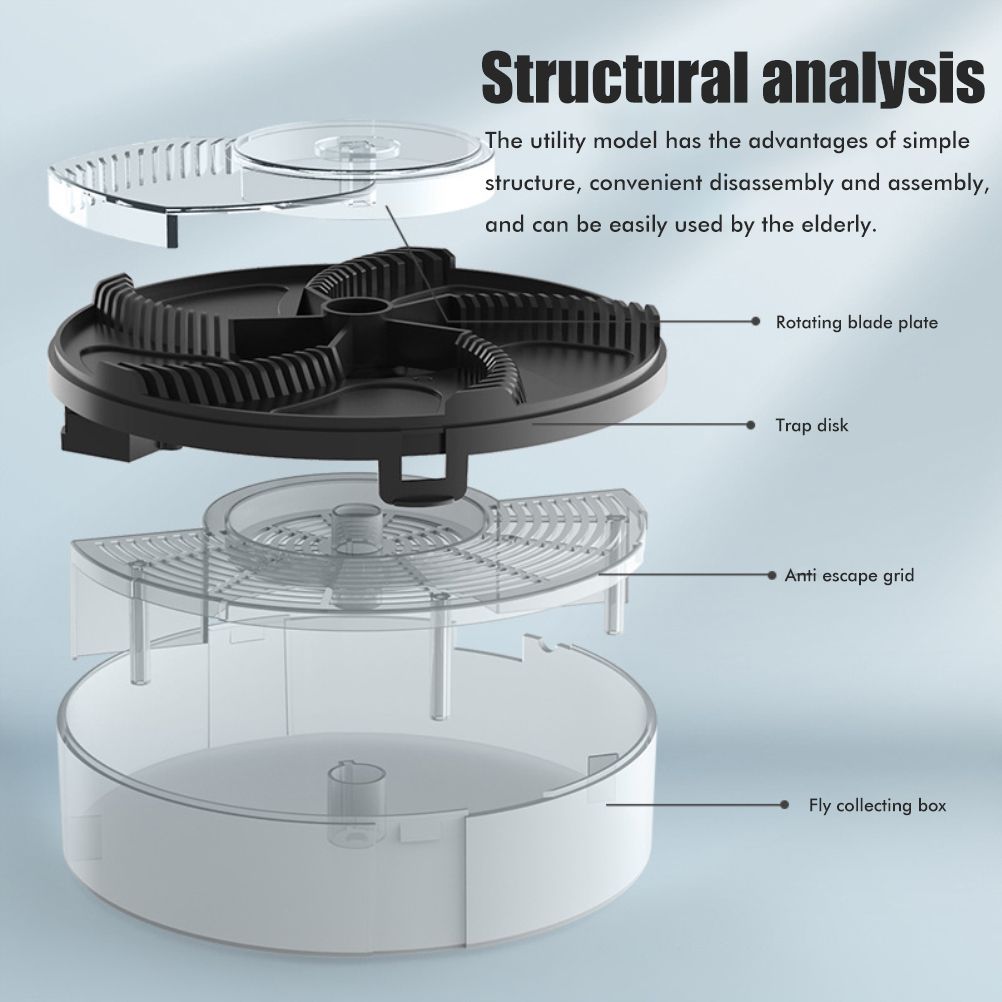 Electric Automatic Rotating Fly Trap Rechargeable Powerful Household Fly Trap for Family Indoor Use - view 7