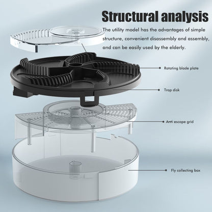 Electric Automatic Rotating Fly Trap Rechargeable Powerful Household Fly Trap for Family Indoor Use - view 7