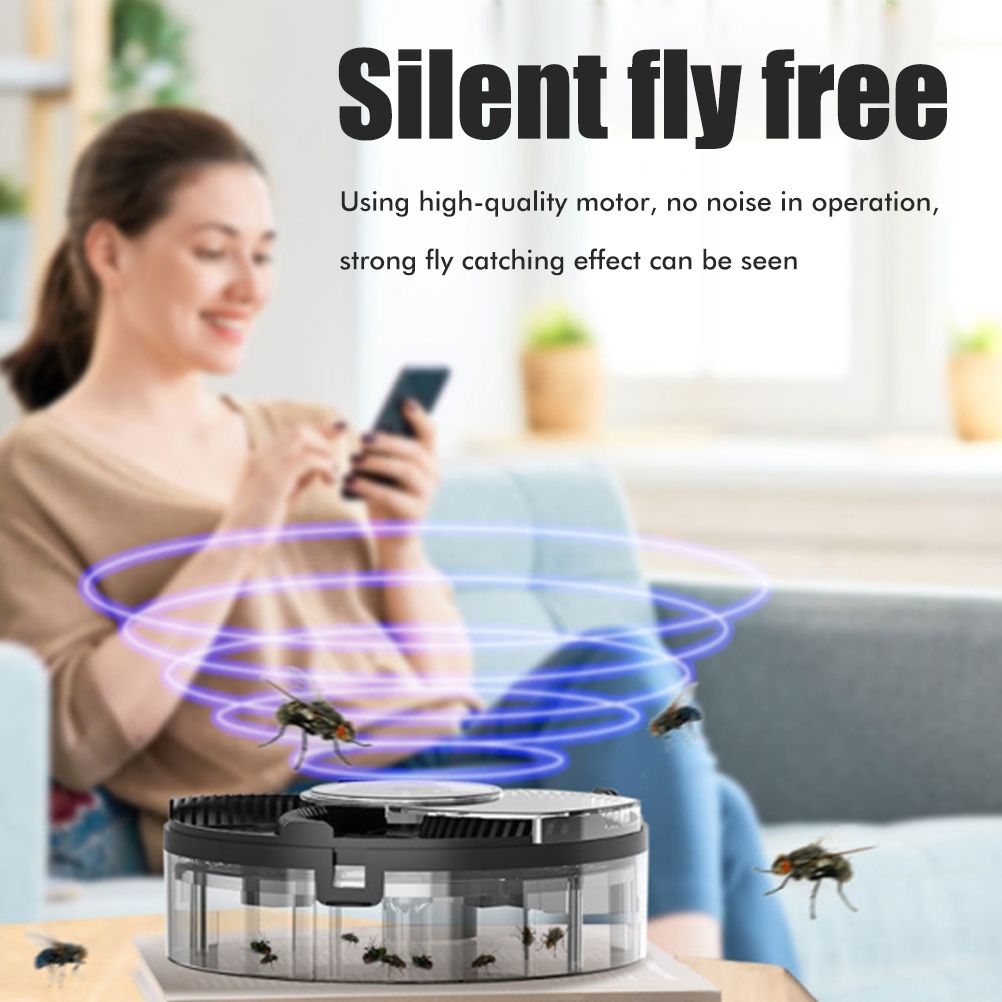 Electric Automatic Rotating Fly Trap Rechargeable Powerful Household Fly Trap for Family Indoor Use - view 9