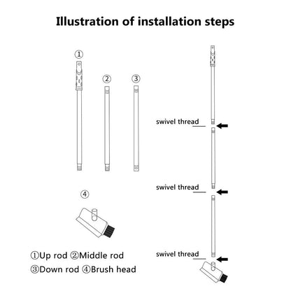 2 in 1 Floor Brush Scrub Brush Cleaning Brush with Adjustable Long Handle Bathroom Kitchen Floor Crevice Cleaning Brush - view 3