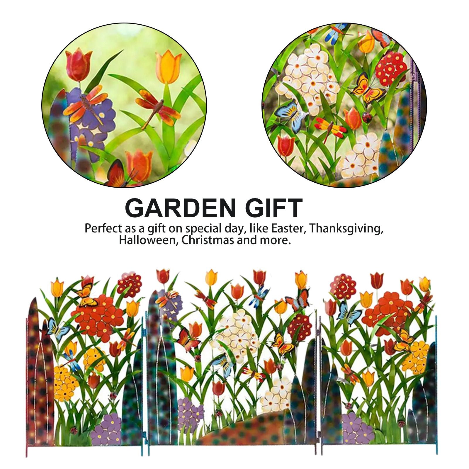 Garden Fence Border Iron Flower Decorative Garden Fencing Panel for Dog Yard Patio Outdoor - view 3