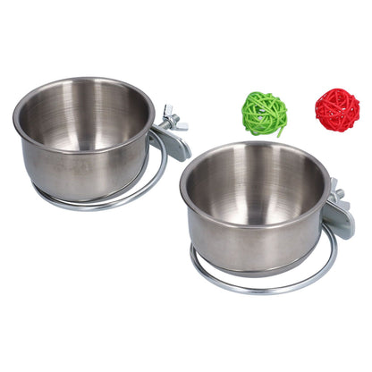 Stainless Steel Parrot Feeding Bowl with Rattan Ball for Hamster Small Animals - view 3