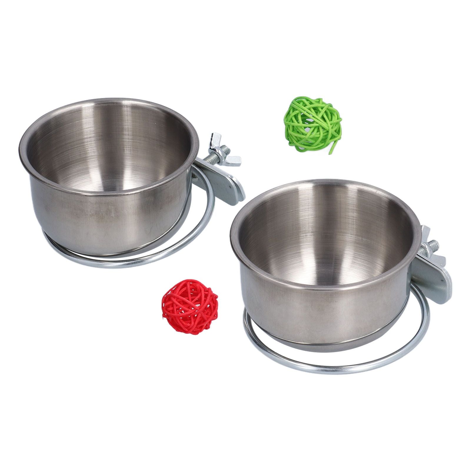 Stainless Steel Parrot Feeding Bowl with Rattan Ball for Hamster Small Animals - view 5