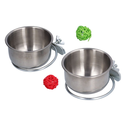 Stainless Steel Parrot Feeding Bowl with Rattan Ball for Hamster Small Animals - view 5