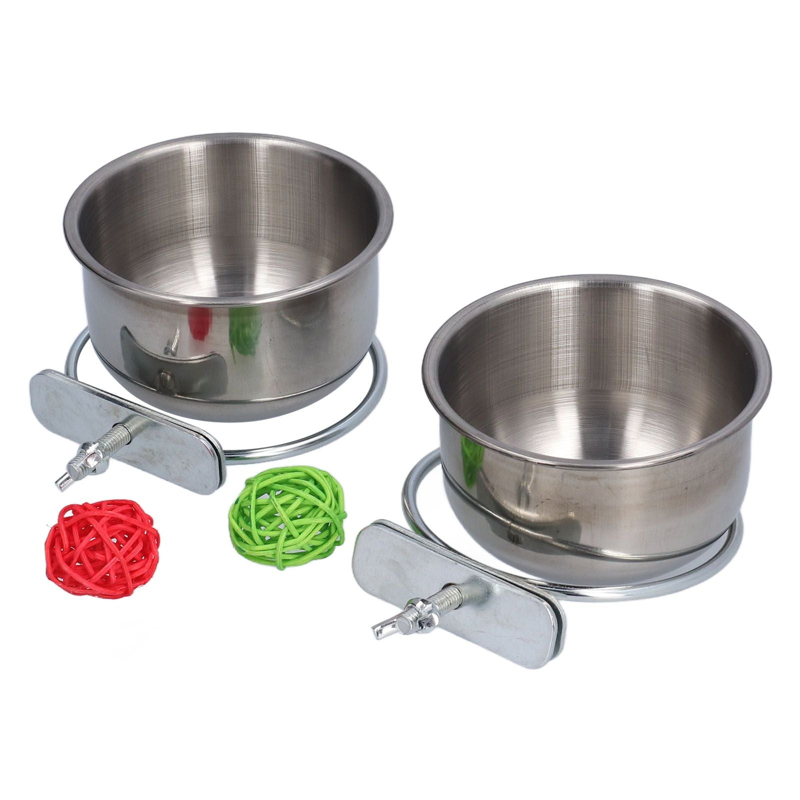Stainless Steel Parrot Feeding Bowl with Rattan Ball for Hamster Small Animals - view 10
