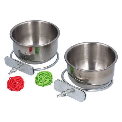 Stainless Steel Parrot Feeding Bowl with Rattan Ball for Hamster Small Animals - view 10