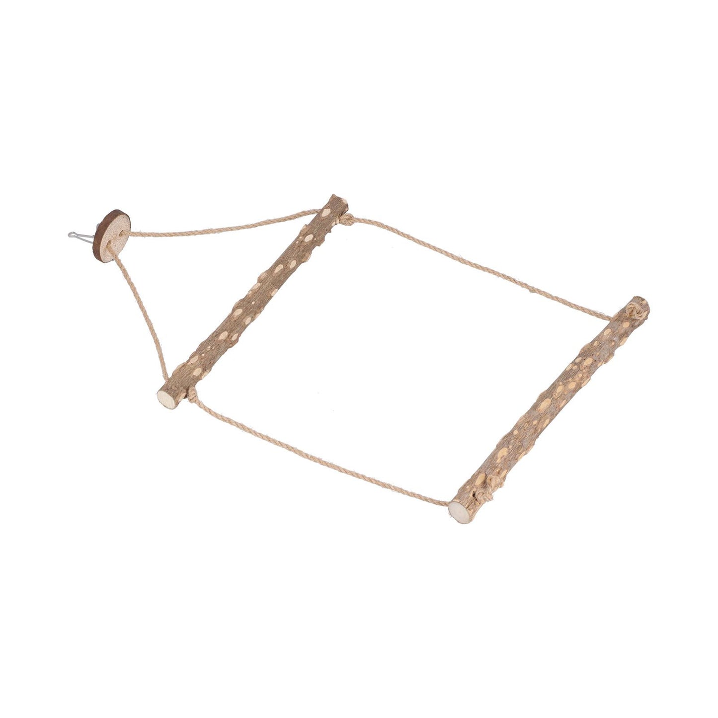 Large Bird Cage Swing Natural Wooden Safe Hanging Birds Standing Chewing Toy for Parrots - view 4
