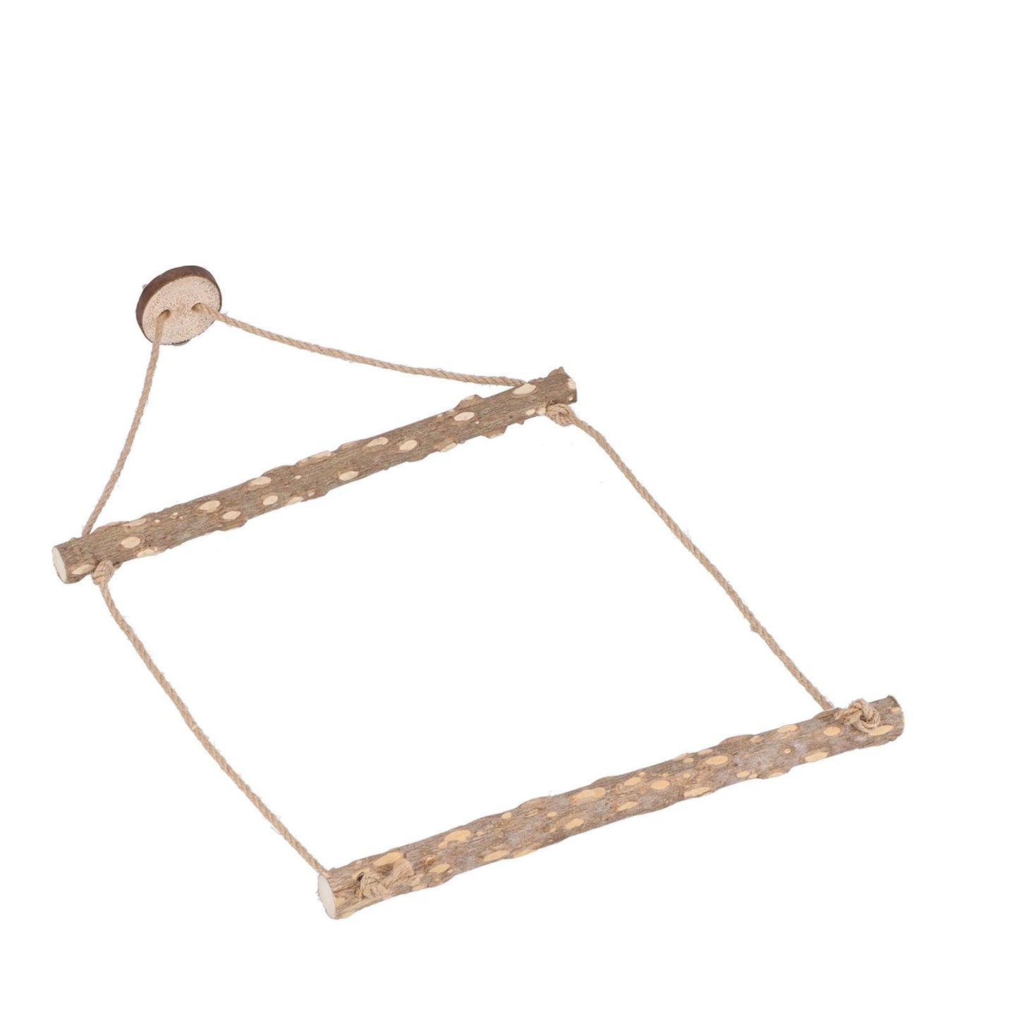 Large Bird Cage Swing Natural Wooden Safe Hanging Birds Standing Chewing Toy for Parrots - view 5