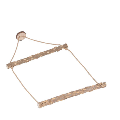 Large Bird Cage Swing Natural Wooden Safe Hanging Birds Standing Chewing Toy for Parrots - view 5