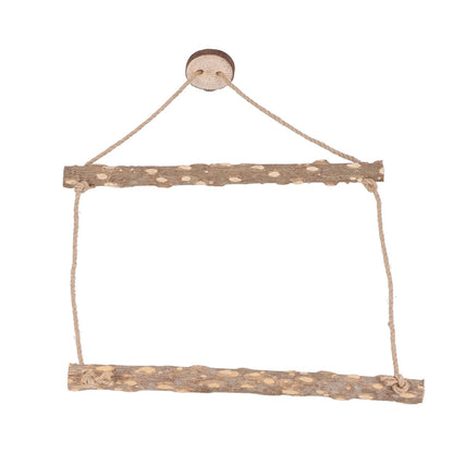 Large Bird Cage Swing Natural Wooden Safe Hanging Birds Standing Chewing Toy for Parrots - view 6