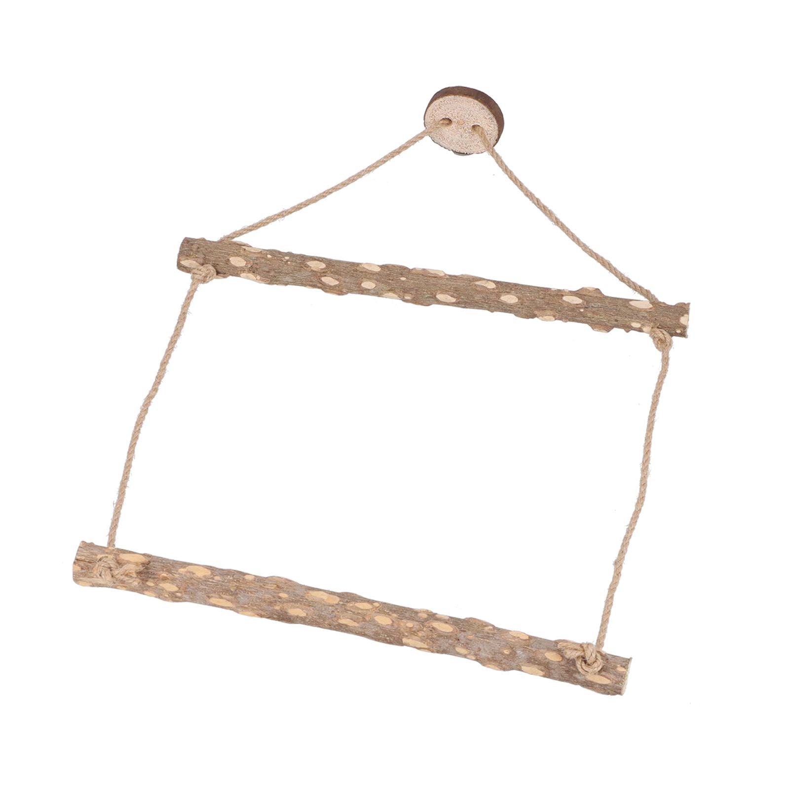 Large Bird Cage Swing Natural Wooden Safe Hanging Birds Standing Chewing Toy for Parrots - view 7