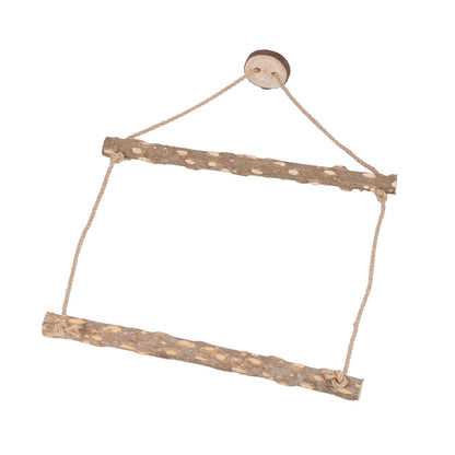 Large Bird Cage Swing Natural Wooden Safe Hanging Birds Standing Chewing Toy for Parrots - view 7