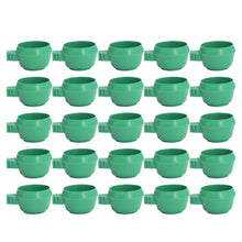 25Pcs Mini Bird Parrots Food Water Bowl Inlay Installation Round Green Parrots Small Food Water Bowl for Farms Home S