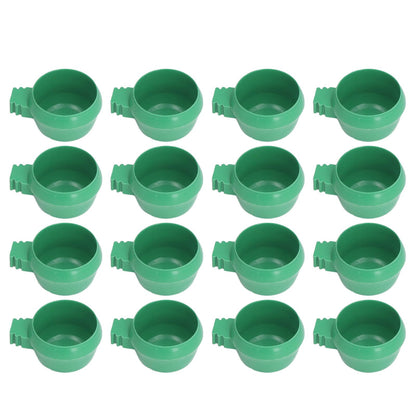 25Pcs Mini Bird Parrots Food Water Bowl Inlay Installation Round Green Parrots Small Food Water Bowl for Farms Home S - view 2