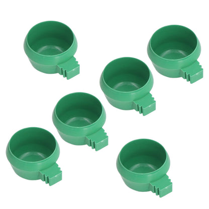 25Pcs Mini Bird Parrots Food Water Bowl Inlay Installation Round Green Parrots Small Food Water Bowl for Farms Home S - view 4