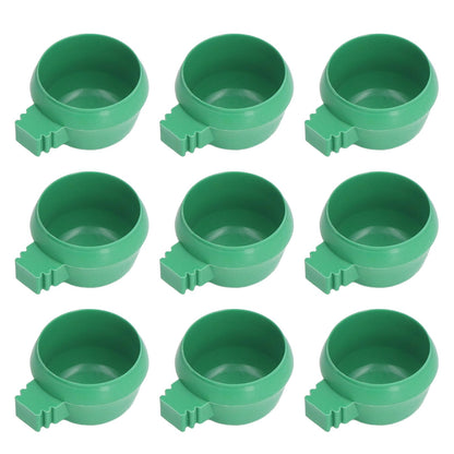 25Pcs Mini Bird Parrots Food Water Bowl Inlay Installation Round Green Parrots Small Food Water Bowl for Farms Home S - view 6