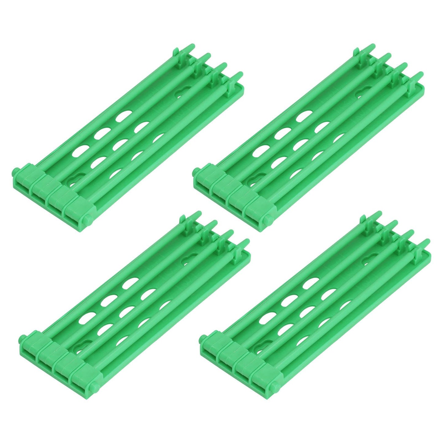 4Pcs Pigeon Leg Ring Stand 4 Column Design Large Capacity Wall Mounted Safe Durable Plastic Parrot Leg Ring Holder Green - view 3
