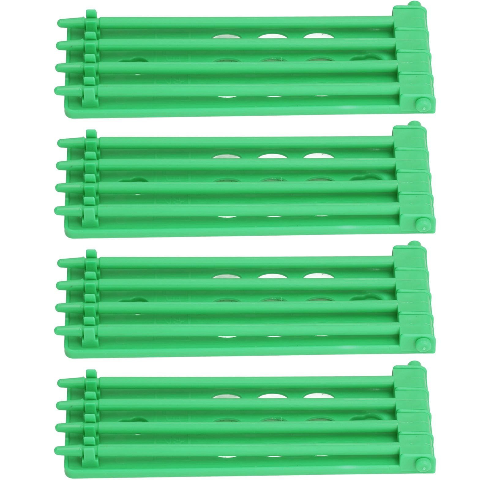 4Pcs Pigeon Leg Ring Stand 4 Column Design Large Capacity Wall Mounted Safe Durable Plastic Parrot Leg Ring Holder Green - view 4