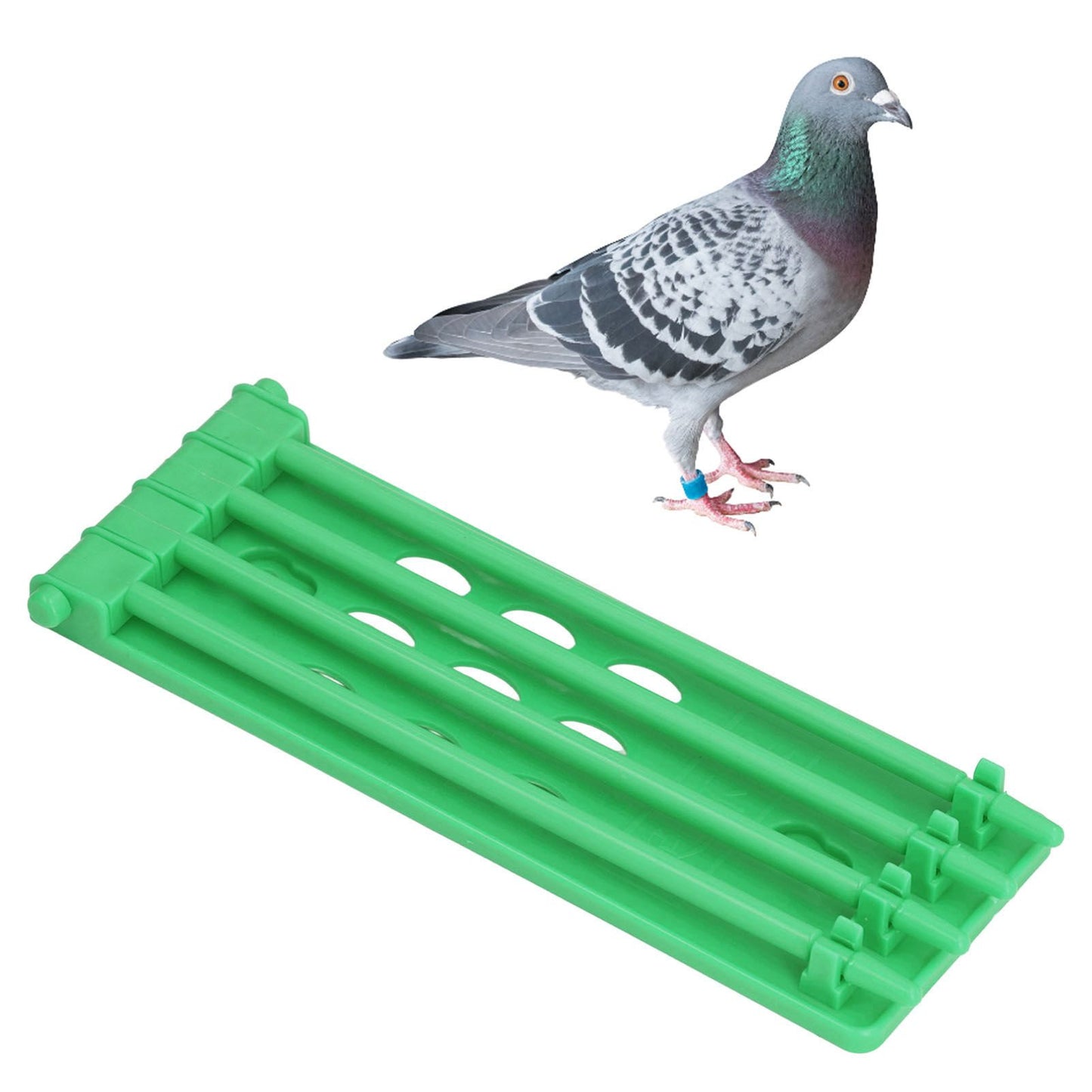 4Pcs Pigeon Leg Ring Stand 4 Column Design Large Capacity Wall Mounted Safe Durable Plastic Parrot Leg Ring Holder Green - view 9