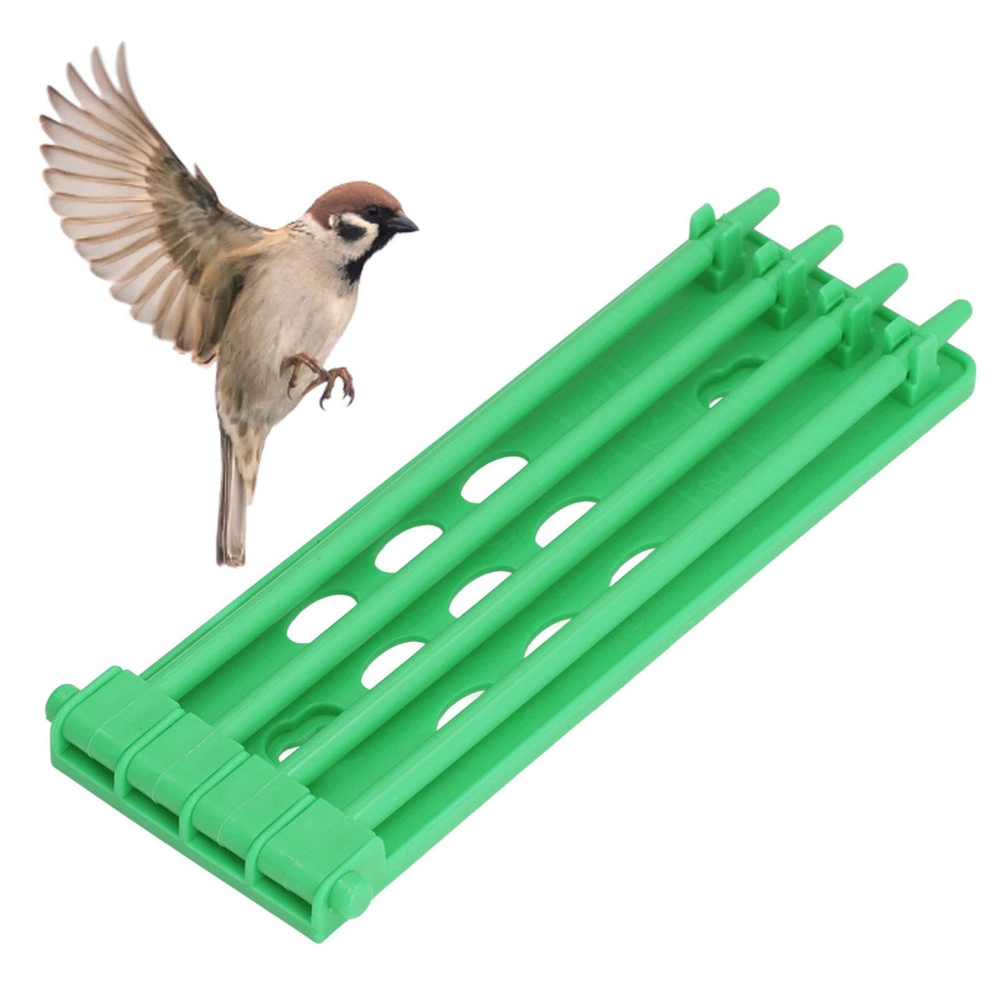 4Pcs Pigeon Leg Ring Stand 4 Column Design Large Capacity Wall Mounted Safe Durable Plastic Parrot Leg Ring Holder Green - view 10