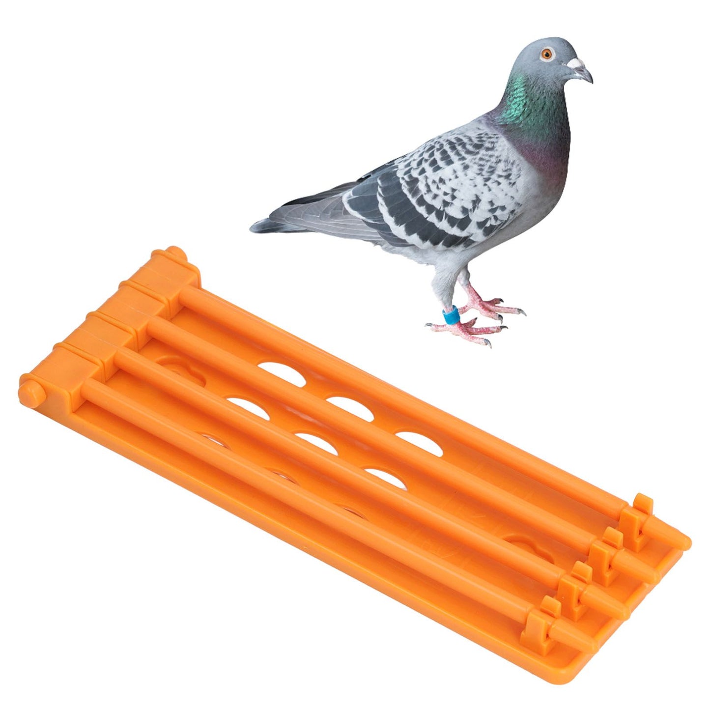 4Pcs Pigeon Leg Ring Stand 4 Column Design Large Capacity Wall Mounted Safe Durable Plastic Parrot Leg Ring Holder Yellow - view 9