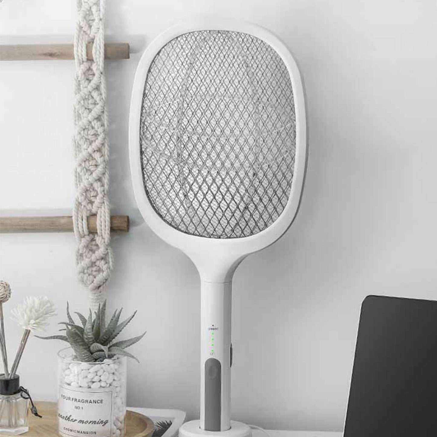 Electric Mosquito Swatter 5V 1A Rechargeable Efficient 2 in 1 Electric Mosquito Bat with LED Light for Home White - view 9