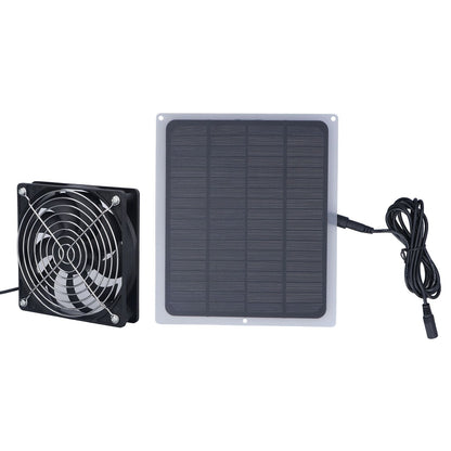 6W Solar Panel Fan with Protecting Net Waterproof Greenhouse Chicken House Solar Fan for Outdoor - view 9