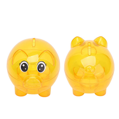 Transparent Plastic Money Saving Box Break Resistance Pig Shaped Piggy Bank for ChildrenL - view 5
