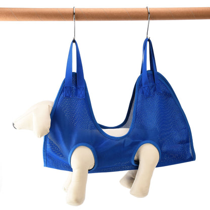 Dog Grooming Sling Multifunctional Pet Grooming Hammock Helper for Bathing Washing Grooming and Trimming NailBlue S - view 9