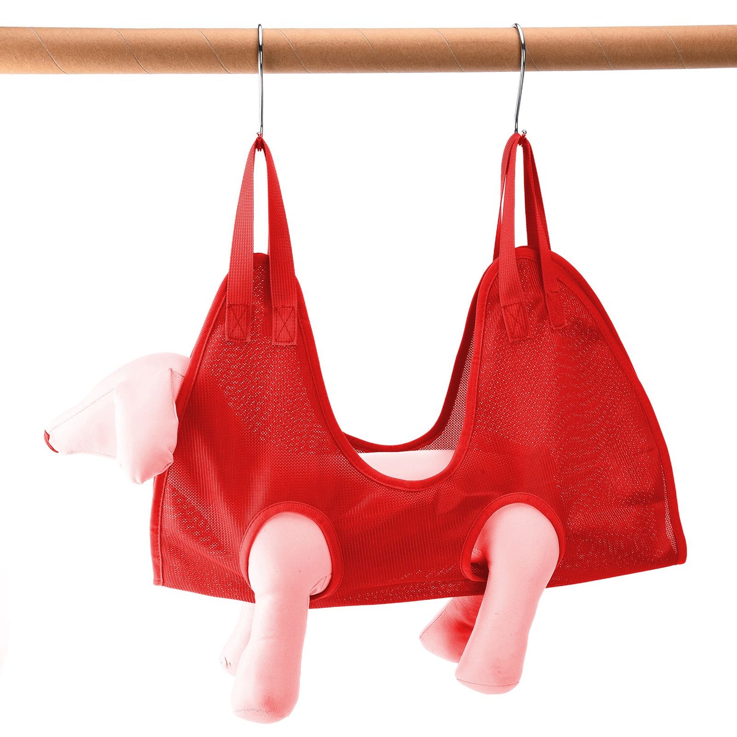 Dog Grooming Sling Multifunctional Pet Grooming Hammock Helper for Bathing Washing Grooming and Trimming NailRed S - view 9