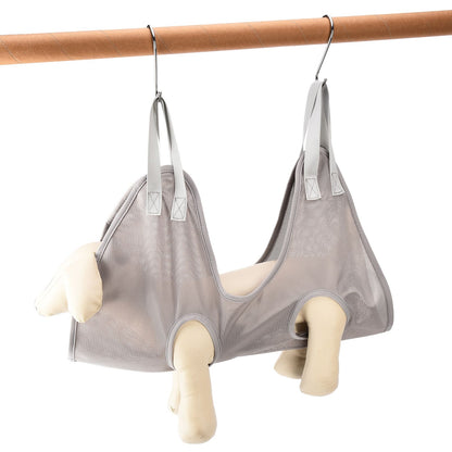 Dog Grooming Sling Multifunctional Pet Grooming Hammock Helper for Bathing Washing Grooming and Trimming NailGrey M - view 9