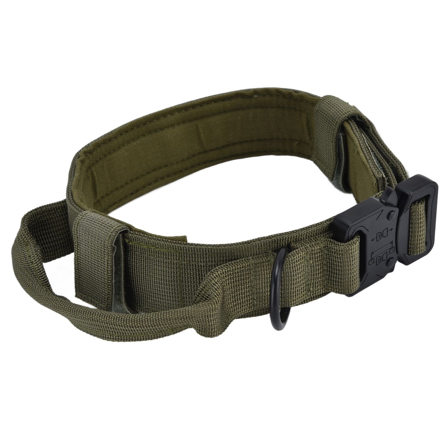Traction Dog Collar with Buckle Nylon Iron Training Hunting Collar Pet Accessory for OutdoorGreen M - view 5