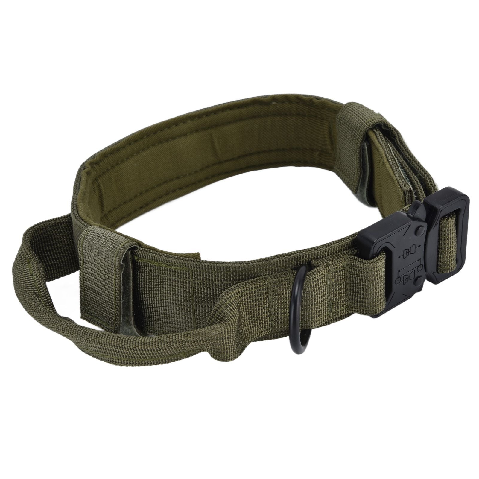Traction Dog Collar with Buckle Nylon Iron Training Hunting Collar Pet Accessory for OutdoorGreen M - view 5