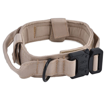 Traction Dog Collar with Buckle Nylon Iron Training Hunting Collar Pet Accessory for OutdoorKhaki XL - view 8
