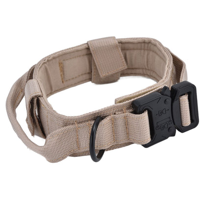 Traction Dog Collar with Buckle Nylon Iron Training Hunting Collar Pet Accessory for OutdoorKhaki XL - view 9